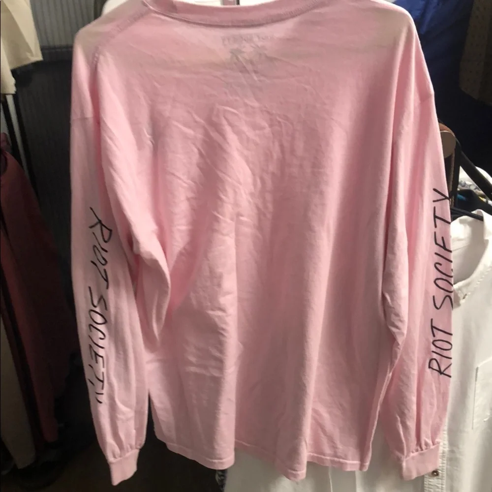 Riot Society Pink Long Sleeve Tee